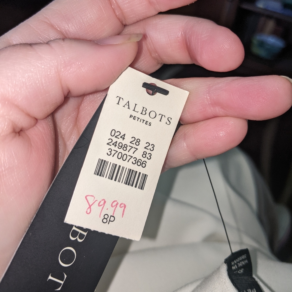 White 8 petite Talbot slacks